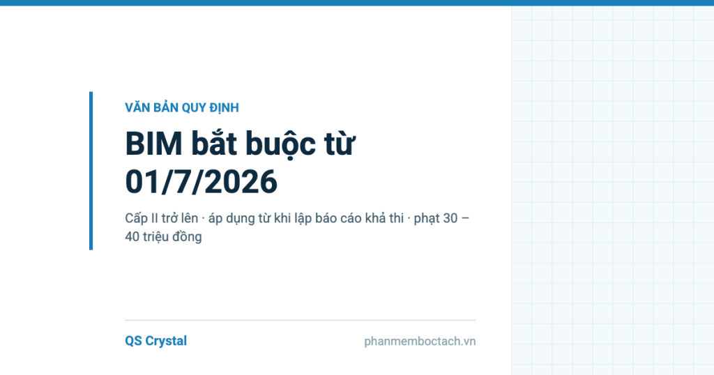BIM bắt buộc từ 01/7/2026